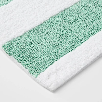 Rugby Striped Kids' Bath Rug Teal - Pillowfort™ 2 Rugby Striped Kids' Bath Rug Teal - Pillowfort™ - Image 2