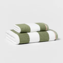 Striped Kids’ Towel Green With SILVADUR™ Antimicrobial Technology Green - Pillowfort™ -Mini Haven Shop GUEST 56c1447c eb16 484e a85c 20da38f4280c