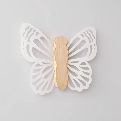 Butterfly Wood Lit Kids' Wall Decor Cream - Pillowfort™ 3 Butterfly Wood Lit Kids' Wall Decor Cream - Pillowfort™ - Image 3