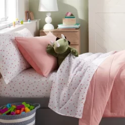 Stars Cotton Kids' Sheet Set Yellow/White - Pillowfort™