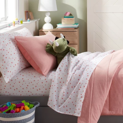 Stars Cotton Kids' Sheet Set Yellow/White - Pillowfort™ 1 Stars Cotton Kids' Sheet Set Yellow/White - Pillowfort™