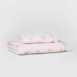 Dot Kids’ Towel Pink With SILVADUR™ Antimicrobial Technology - Pillowfort™ -Mini Haven Shop GUEST 82282e18 c513 4bb1 bb75 01d4a3c27447
