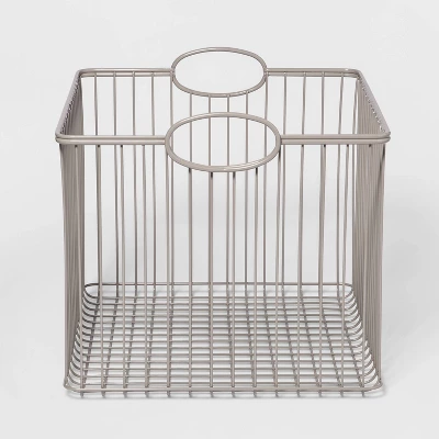 Wire Stackable Kids' Storage Basket Gray - Pillowfort™ 6 Wire Stackable Kids' Storage Basket Gray - Pillowfort™ - Image 6