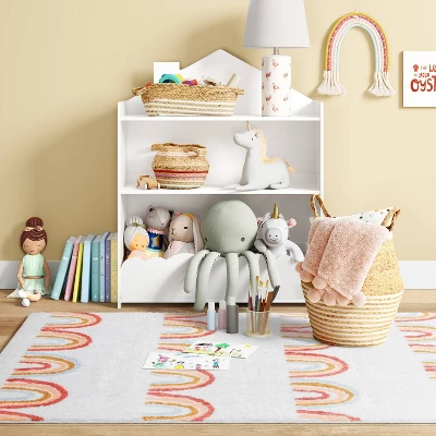 4'x5'6" Printed Rainbow Tufted Kids' Rug - Pillowfort™ 1 4'x5'6" Printed Rainbow Tufted Kids' Rug - Pillowfort™