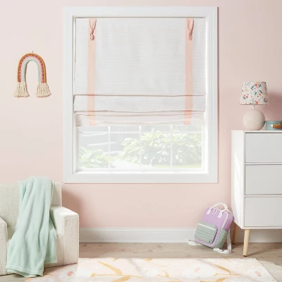 32" X 64" Blackout Roman Kids' Shade Pink With Striped - Pillowfort™ 1 32" X 64" Blackout Roman Kids' Shade Pink With Striped - Pillowfort™