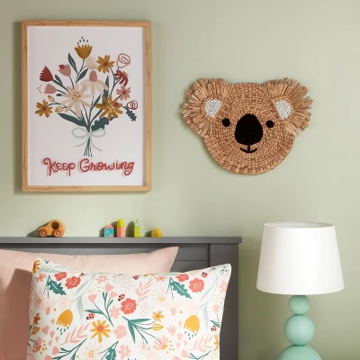 Water Hyacinth Koala Head Kids' Wall Decor Natural - Pillowfort™ 1 Water Hyacinth Koala Head Kids' Wall Decor Natural - Pillowfort™