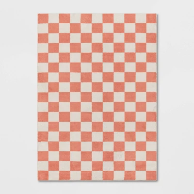 Checker Kids' Rug Pink - Pillowfort™ 4 Checker Kids' Rug Pink - Pillowfort™ - Image 4