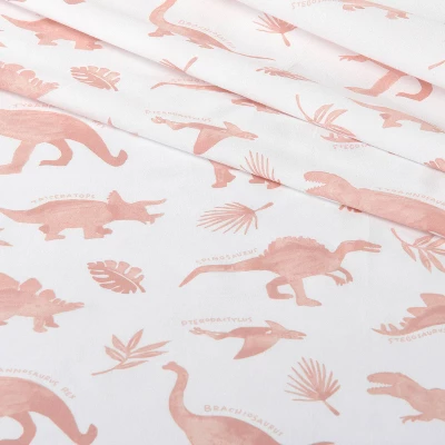 Dinosaur Cotton Kids' Sheet Set Pink - Pillowfort™ 2 Dinosaur Cotton Kids' Sheet Set Pink - Pillowfort™ - Image 2